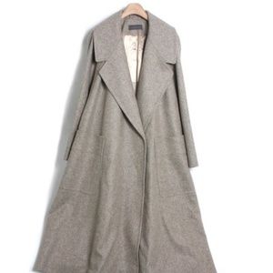 Lemaire Gray Felted Wool Coat